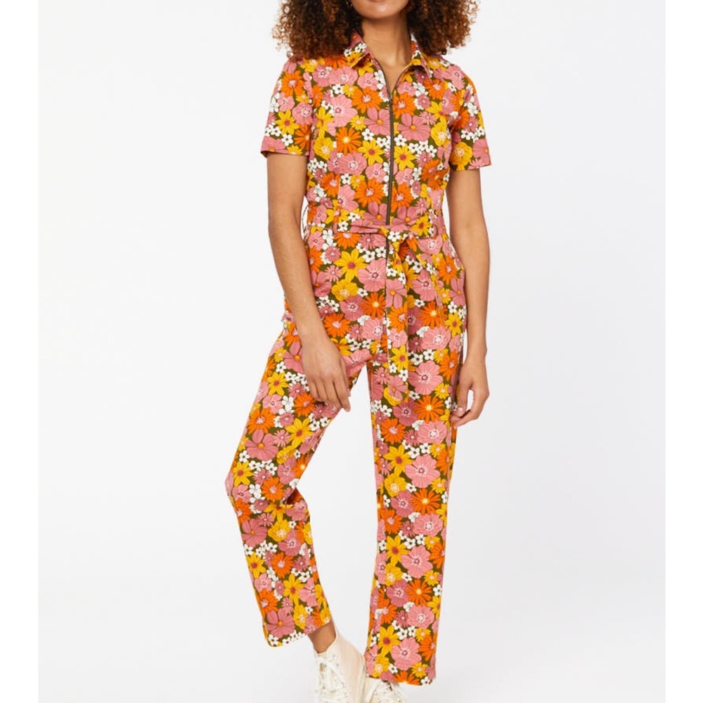 Joanie Floral Short Sleeve Jumpsuit - Picture 5 of 12